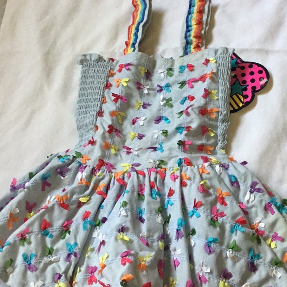 NWT Vintage Toddler Bow Dress with Tulle size 2T